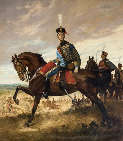 Portrait of Alfonso XIII in Hussar Uniform by Georges Scott